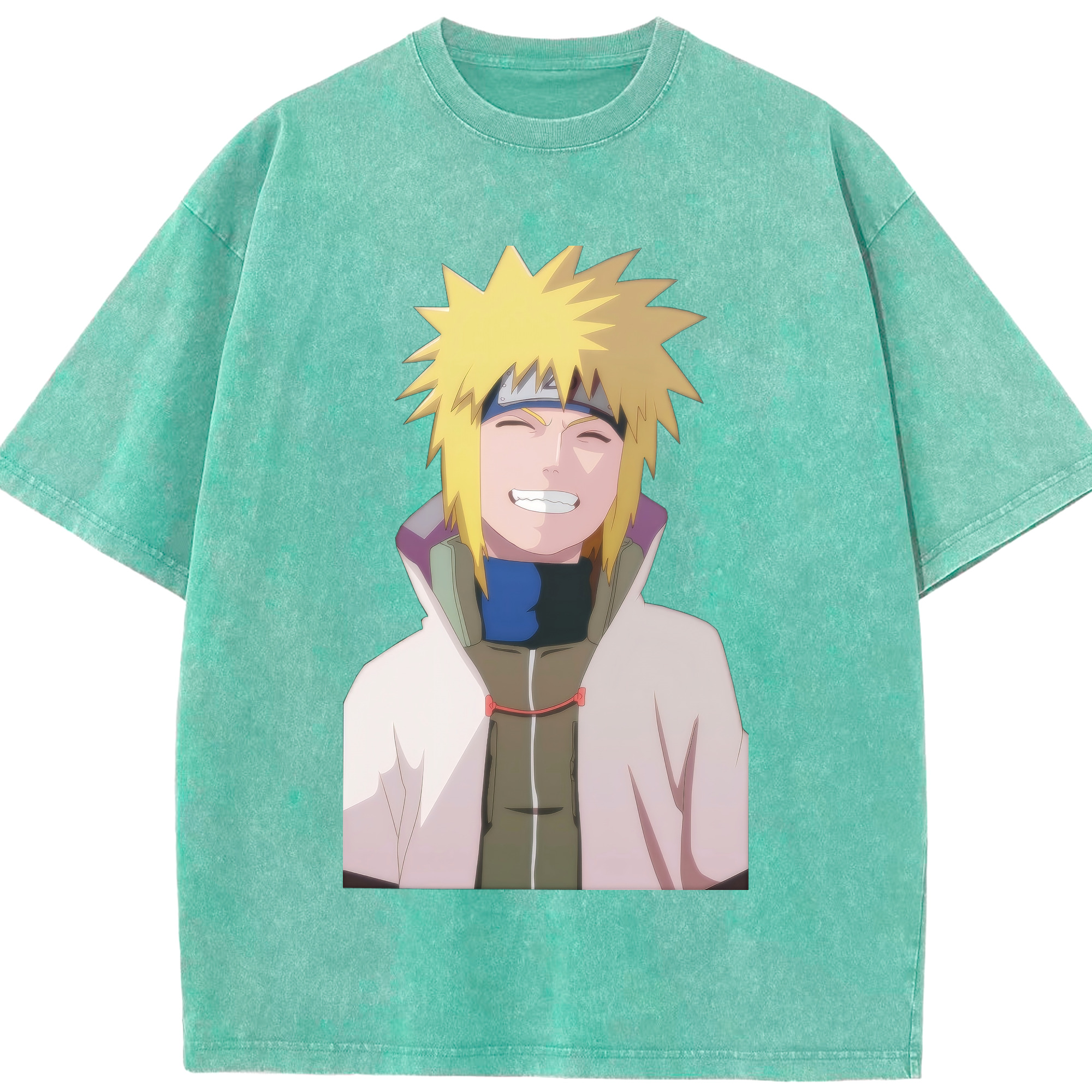 （画像用） NARUTO -ナルト- 波風 ミナト Namikaze Minato 綿100% ヴィンテージ風 半袖Tシャツ（フロントプリント）